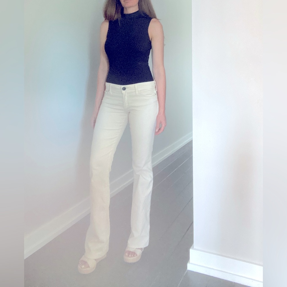 Bright Cream Sanctuary Velvet Bootcut Jeri Pants.